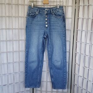 Whislets high rise straight leg crop button fly woman jeans 26
